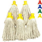 Colour Coded Yellow Cotton Mop Head 12PY - Pack of 5